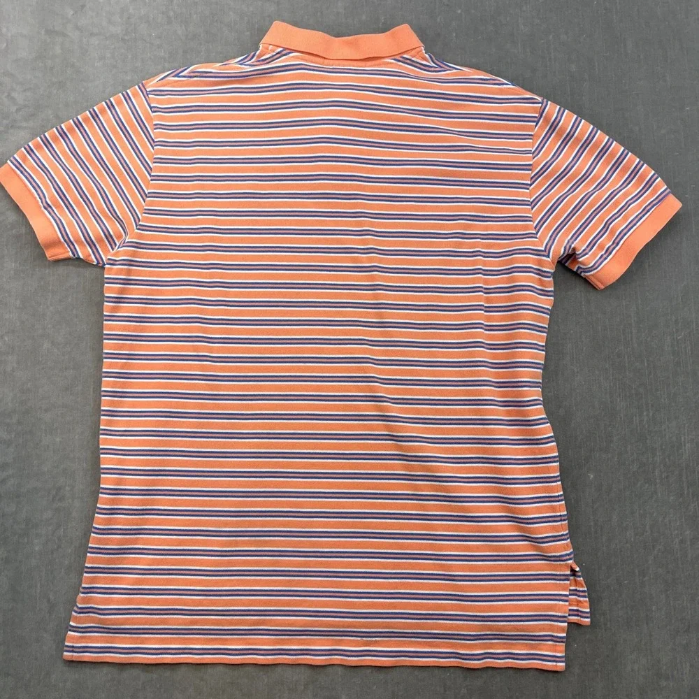 Polo by Ralph Lauren Orange, White & Navy Striped Polo Shirt